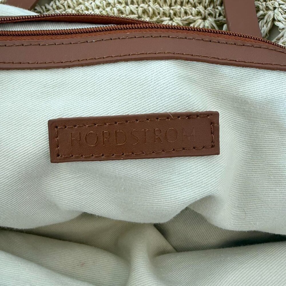 Nordstrom Packable Metallic Thread Woven Tote/ Beach Bag - Picture 3 of 5